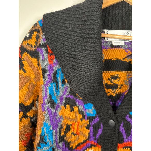 Vintage Needleworks Oversized Long Cardigan Sweater Jacket Hand Knit O/S Pockets - Picture 2 of 10